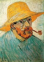 Винсент Ван Гог, Автопортрет в соломенной шляпе с трубкой  ван-гог.рф